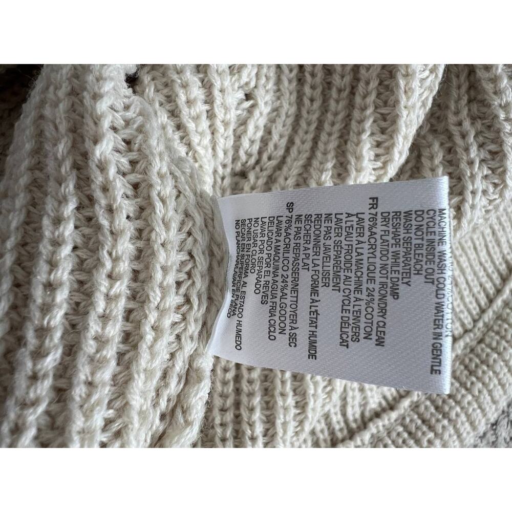 RDI Mock Neck Kangaroo Pocket Ribbed Tunic Sweater In Cream XL A003588 - Picture 7 of 9